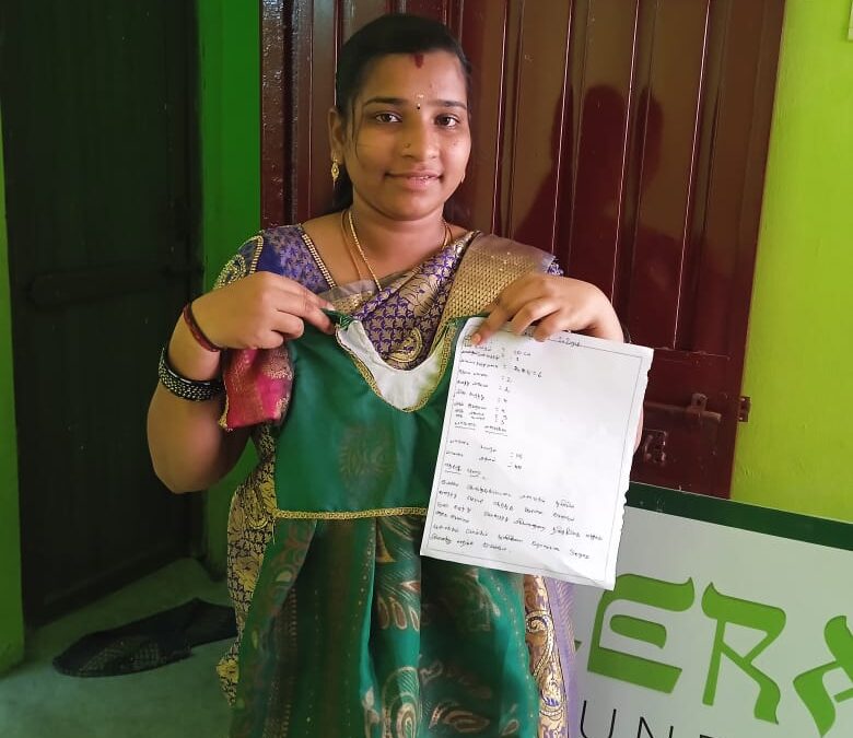 Students undergoing test at our stitching centre at Perumbakkam – Chennai