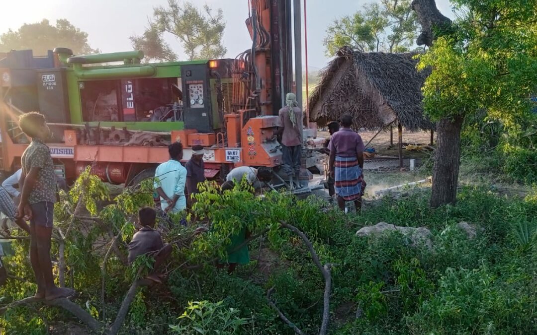 Boring well work in progress at Oragadam village