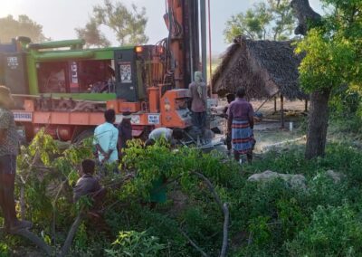 Boring well work in progress at Oragadam village